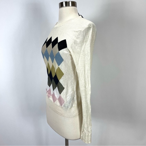 Theory Diamond Argyle linen sweater - Picture 3 of 5